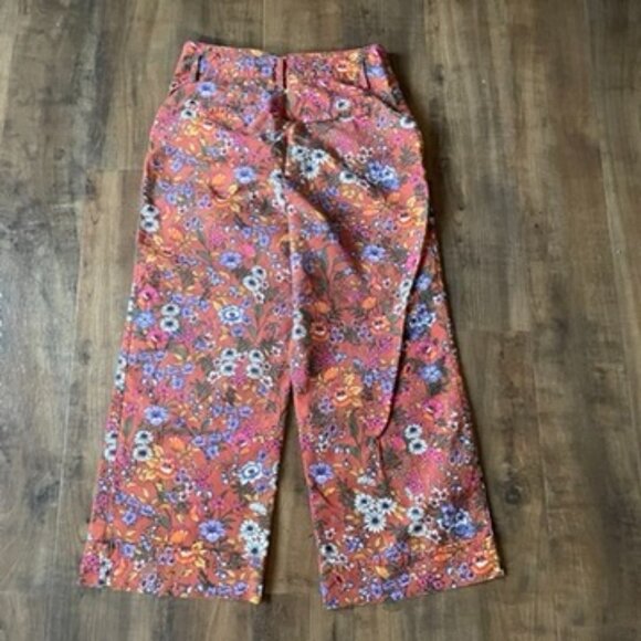 Maeve by Anthropologie Floral Wide Leg Pants Women’s 12 High Rise Retro - Picture 9 of 11